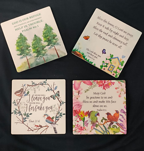 Refuge Ceramic Coaster (Cork Based) 10 cm * 4 Pieces in 1 Set *