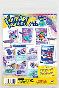 Pour Art Painting Kit With 3D Frame - Space Theme UFO